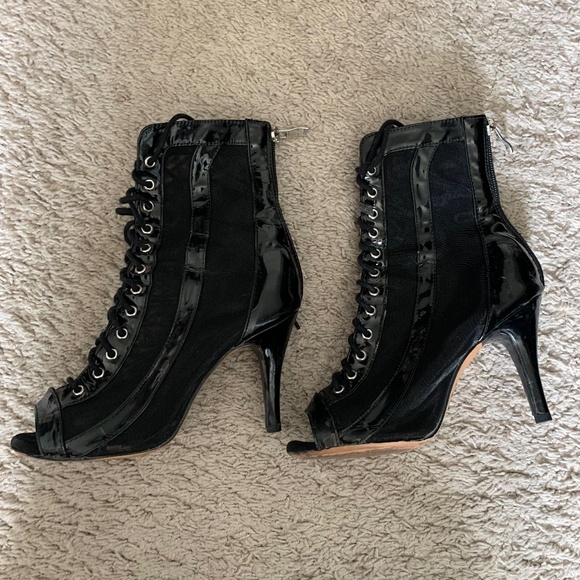 Burju Shoes - Burju dance heel booties black 6.5
